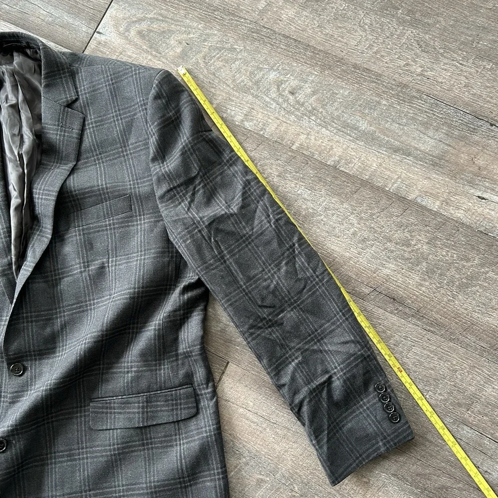 Lauren Ralph Lauren Mens Plaid Wool Silk Blend Sport Coat Blazer Size 48XL